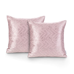 Set 2 huse pernute decorative cu fermoar, Navia, Roz pudrat