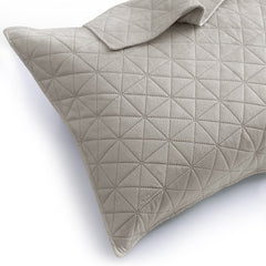 Set 2 huse perne decorative din catifea matlasate, Laila, 180-190 g/m2, Bej