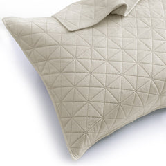 Set 2 huse perne decorative din catifea matlasate, Laila, 180-190 g/m2, Bej deschis