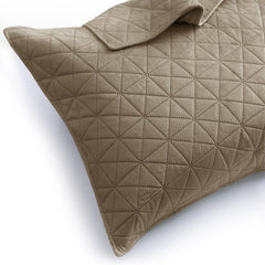 Set 2 huse perne decorative din catifea matlasate, Laila, 180-190 g/m2, Cappuccino