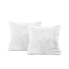 Set 2 huse perne decorative stil clasic, 240 g/m2, Mic, Alb