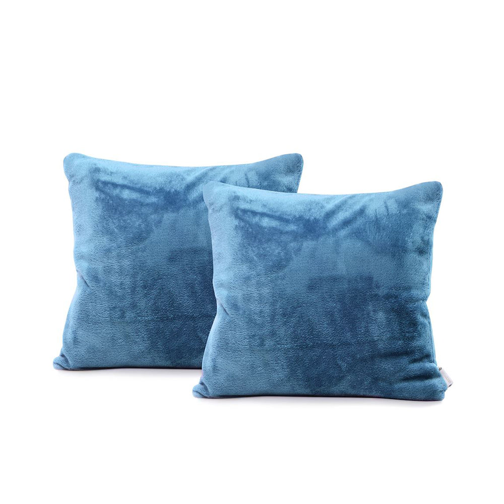 Set 2 huse perne decorative stil clasic, 240 g/m2, Mic, Albastru