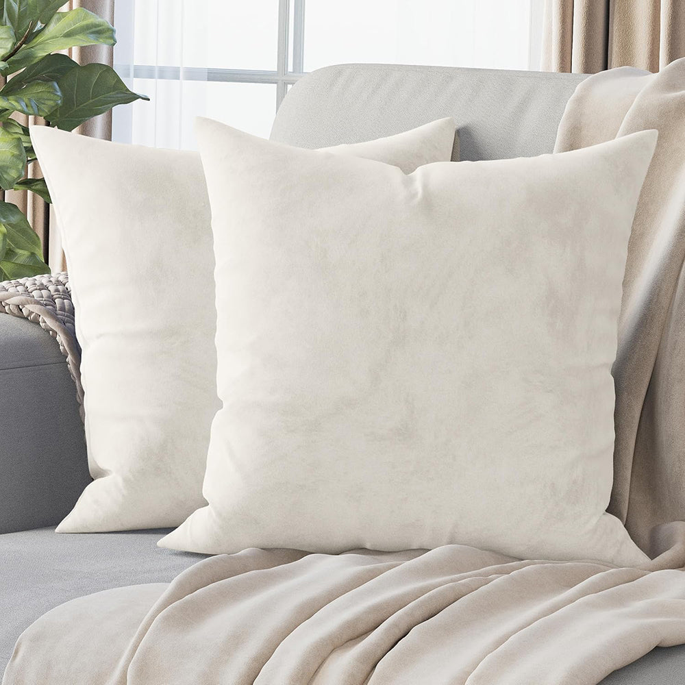 Set 2 huse perne decorative stil clasic, 240 g/m2, Mic, Bej