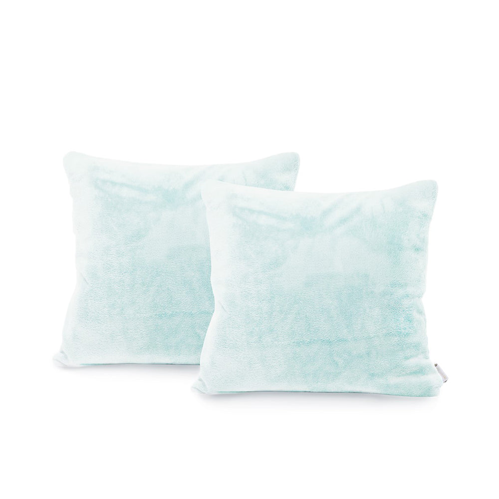 Set 2 huse perne decorative stil clasic, 240 g/m2, Mic, Baby blue