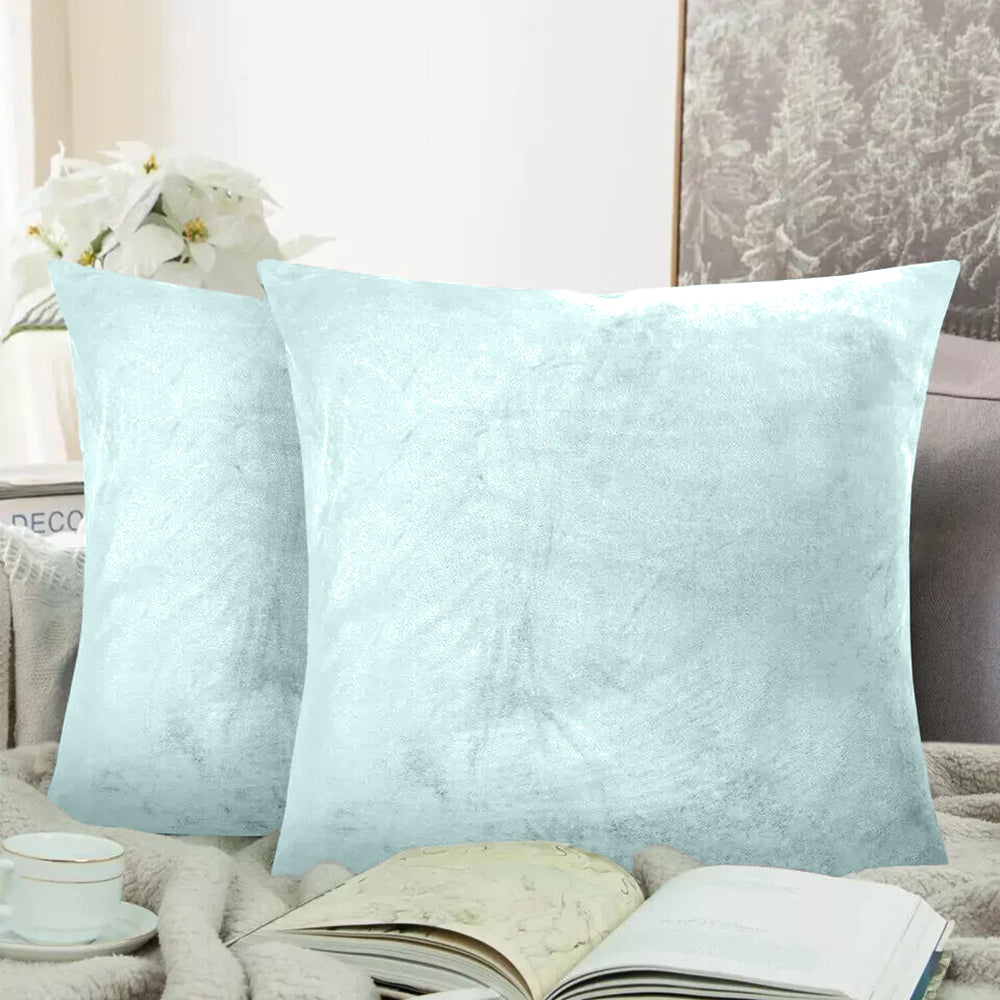 Set 2 huse perne decorative stil clasic, 240 g/m2, Mic, Baby blue