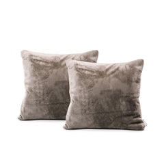 Set 2 huse perne decorative stil clasic, 240 g/m2, Mic, Cappuccino