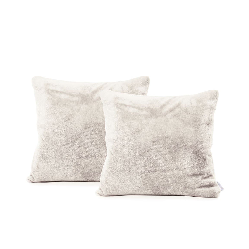 Set 2 huse perne decorative stil clasic, 240 g/m2, Mic, Crem