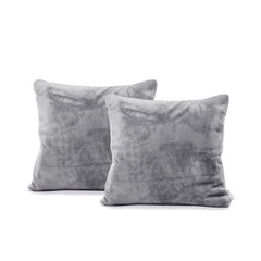 Set 2 huse perne decorative stil clasic, 240 g/m2, Mic, Gri