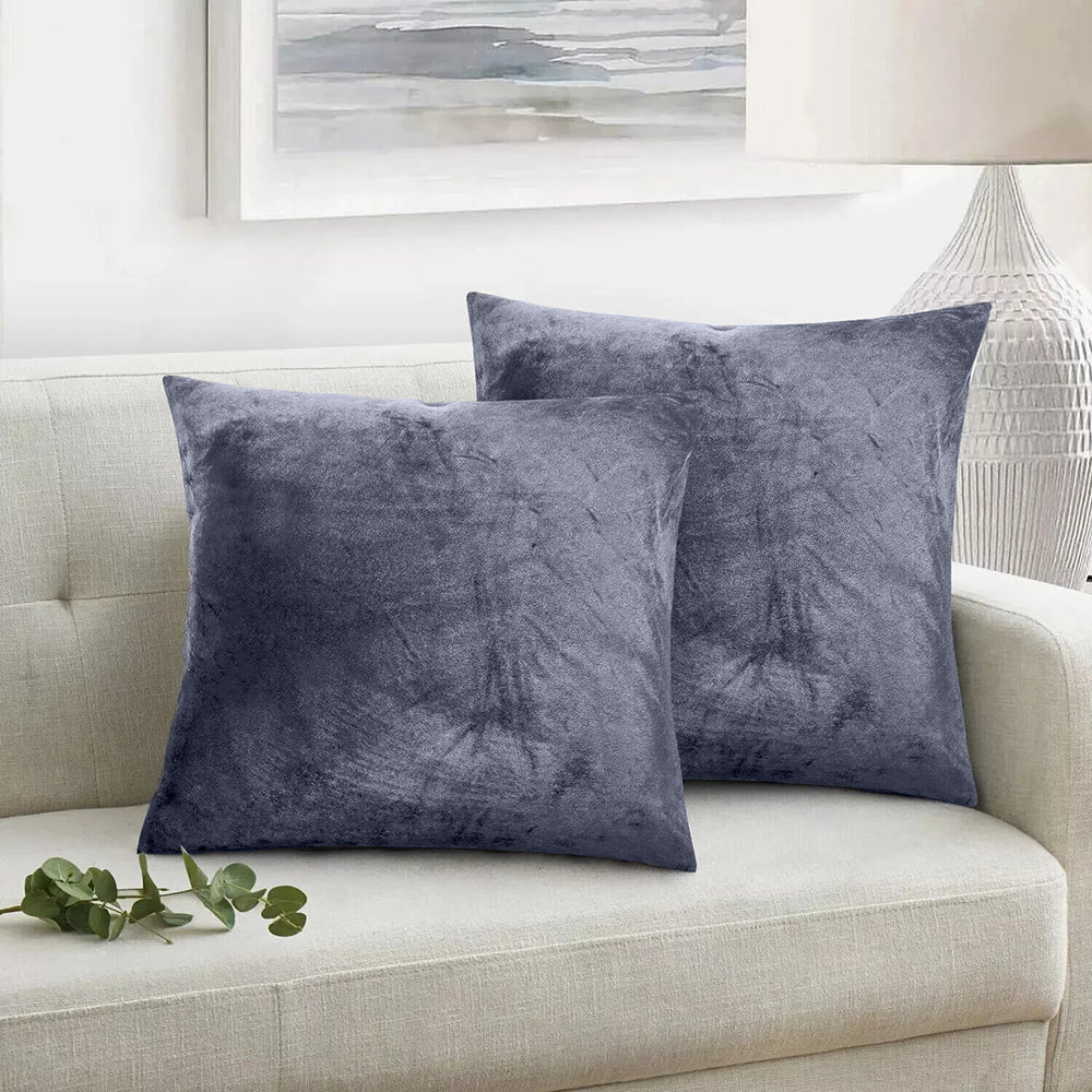 Set 2 huse perne decorative stil clasic, 240 g/m2, Mic, Gri inchis