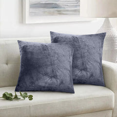 Set 2 huse perne decorative stil clasic, 240 g/m2, Mic, Gri inchis