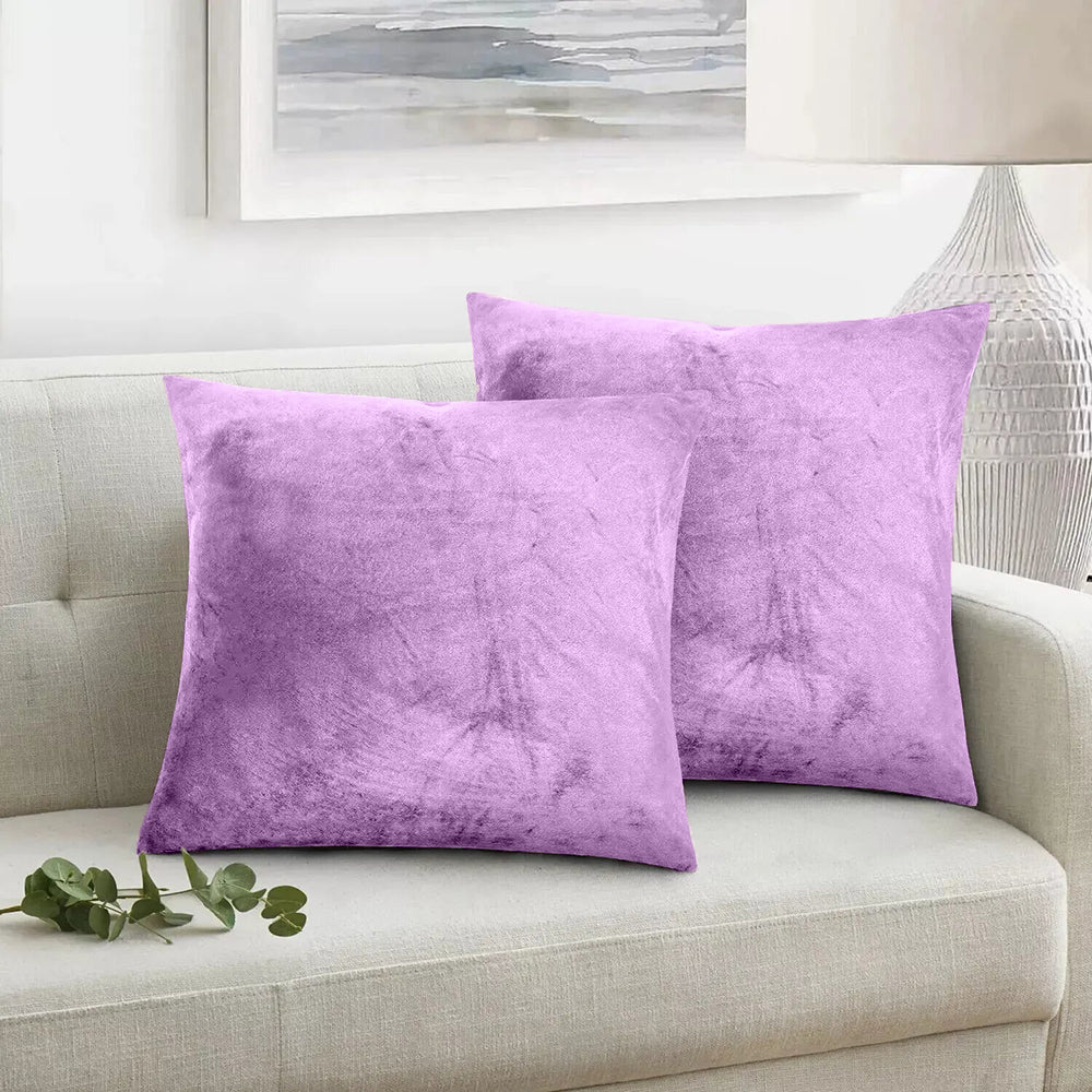 Set 2 huse perne decorative stil clasic, 240 g/m2, Mic, Lila