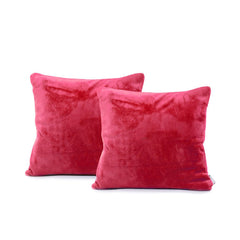 Set 2 huse perne decorative stil clasic, 240 g/m2, Mic, Rosu