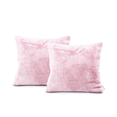Set 2 huse perne decorative stil clasic, 240 g/m2, Mic, Roz pudrat