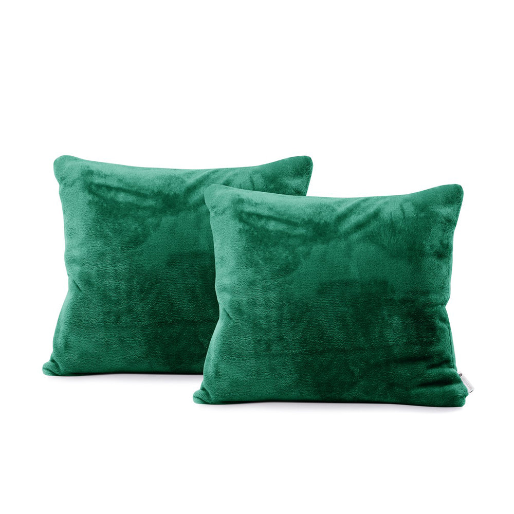 Set 2 huse perne decorative stil clasic, 240 g/m2, Mic, Verde