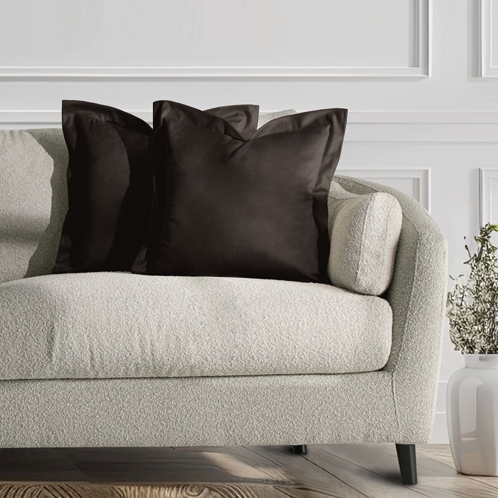 Set 2 huse perne decorative din catifea cu tiv, Velvet, 220 g/m2, Maro