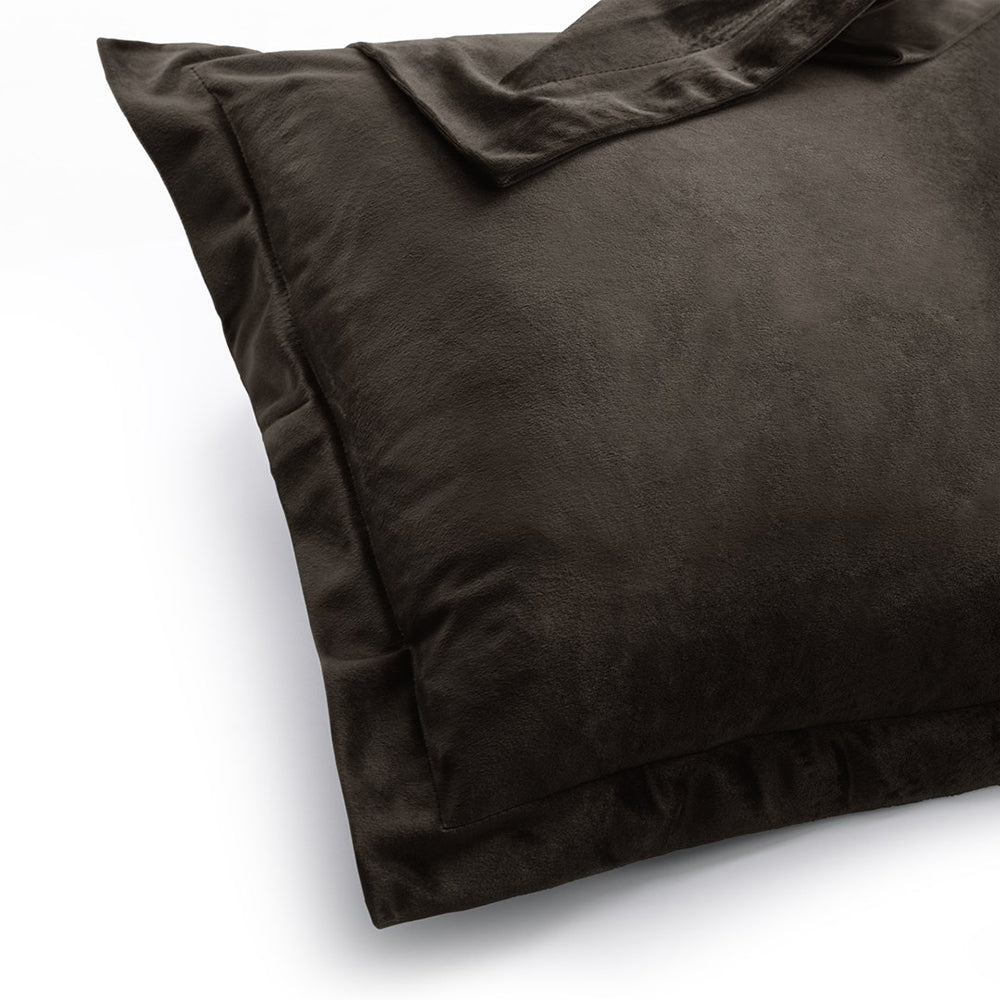 Set 2 huse perne decorative din catifea cu tiv, Velvet, 220 g/m2, Maro
