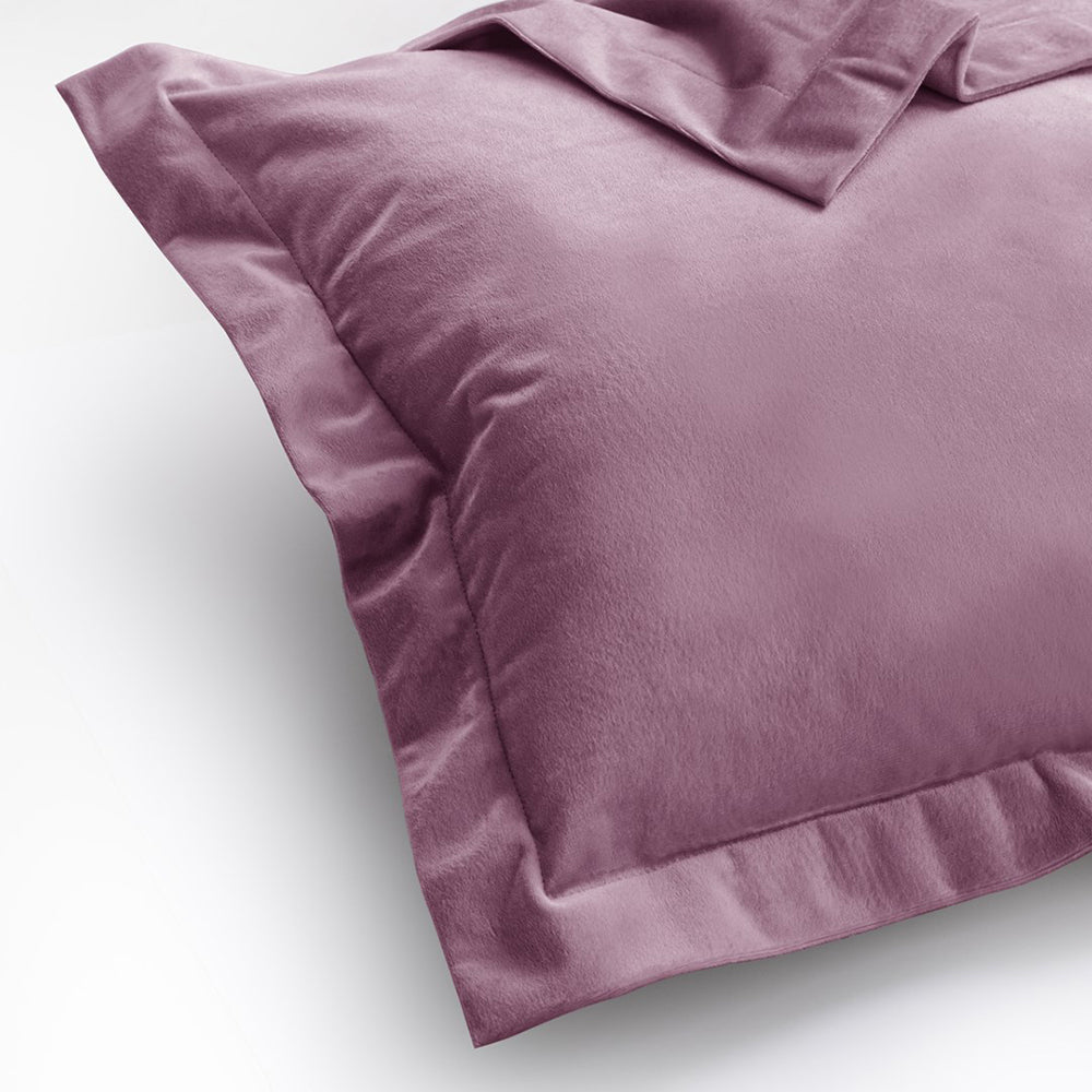 Set 2 huse perne decorative din catifea cu tiv, Velvet, 220 g/m2, Roz