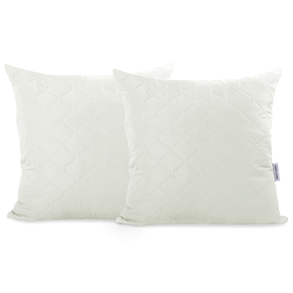 Set 2 huse perne decorative matlasate, Axel, 70 g/m2, Alb