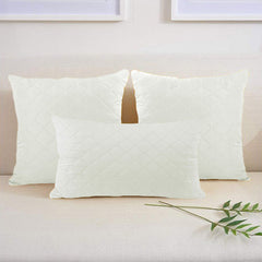 Set 2 huse perne decorative matlasate, Axel, 70 g/m2, Alb