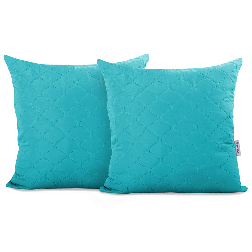 Set 2 huse perne decorative matlasate, Axel, 70 g/m2, Albastru