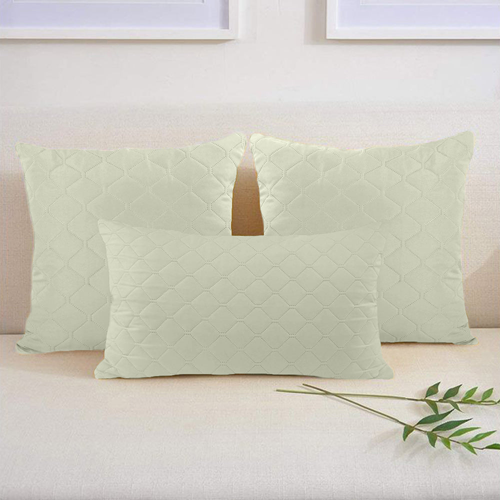Set 2 huse perne decorative matlasate, Axel, 70 g/m2, Bej
