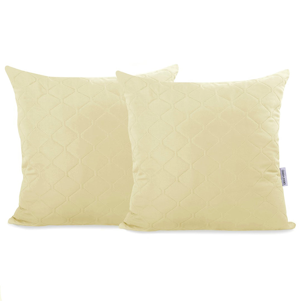 Set 2 huse perne decorative matlasate, Axel, 70 g/m2, Crem
