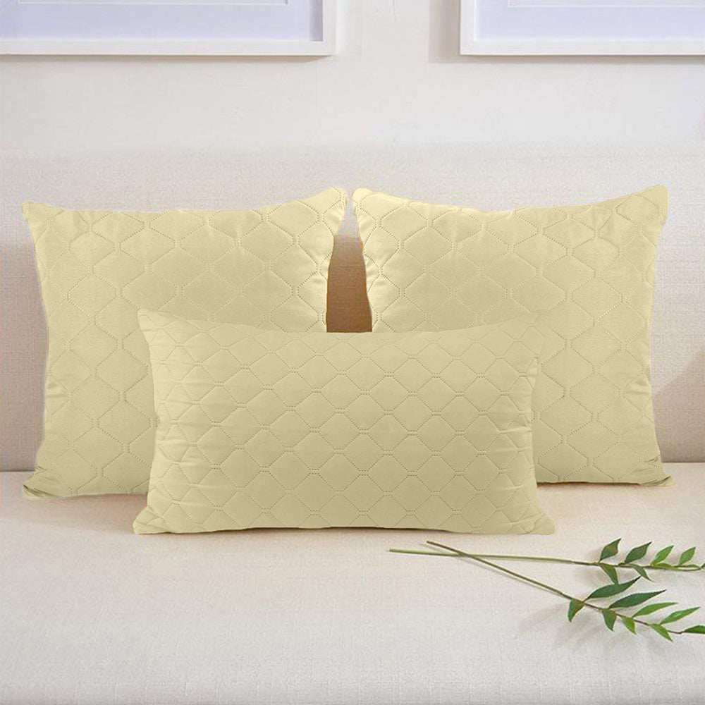 Set 2 huse perne decorative matlasate, Axel, 70 g/m2, Crem