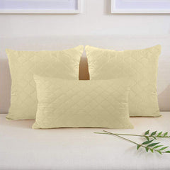 Set 2 huse perne decorative matlasate, Axel, 70 g/m2, Crem