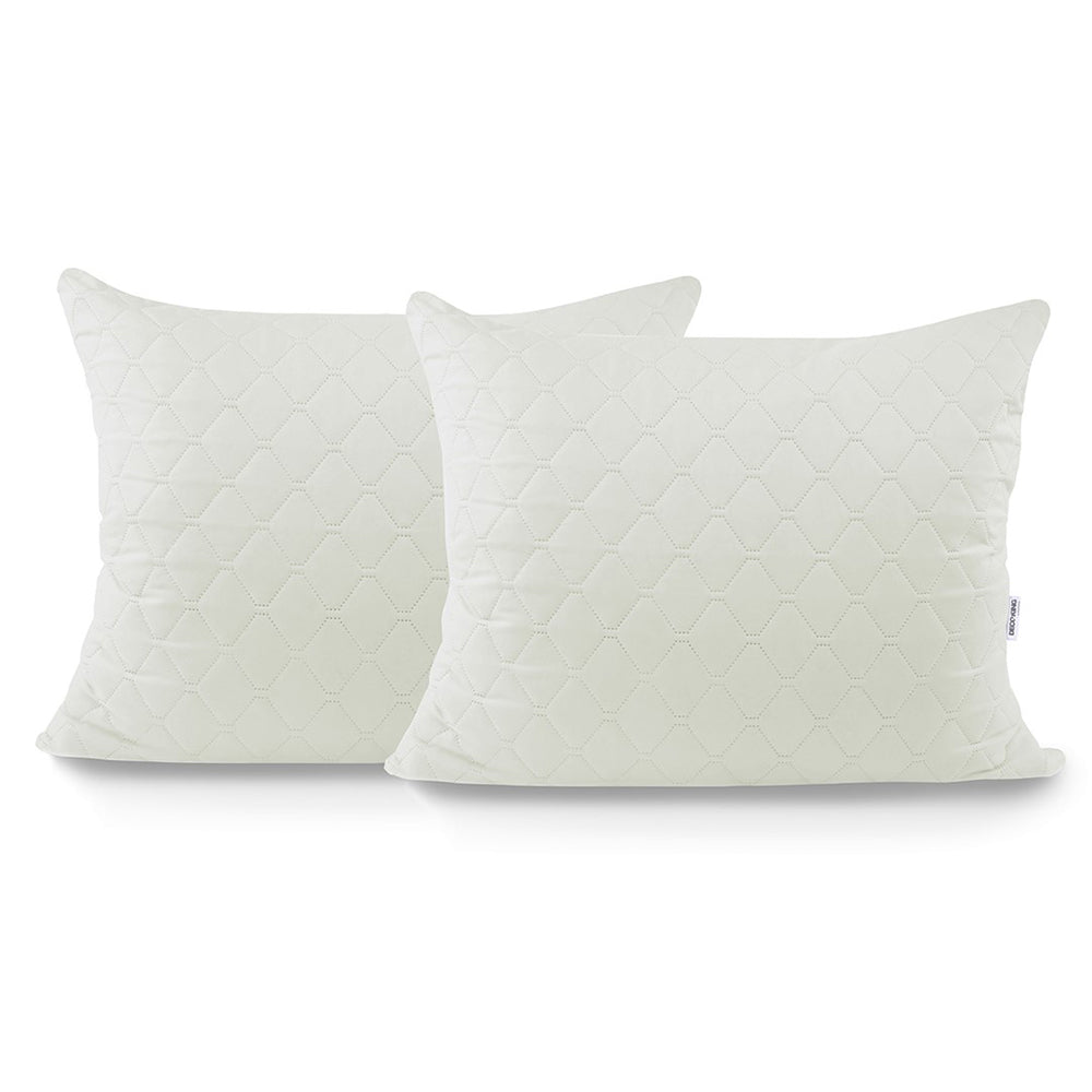 Set 2 huse perne decorative matlasate, Axel, 70 g/m2, Alb