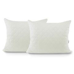 Set 2 huse perne decorative matlasate, Axel, 70 g/m2, Alb