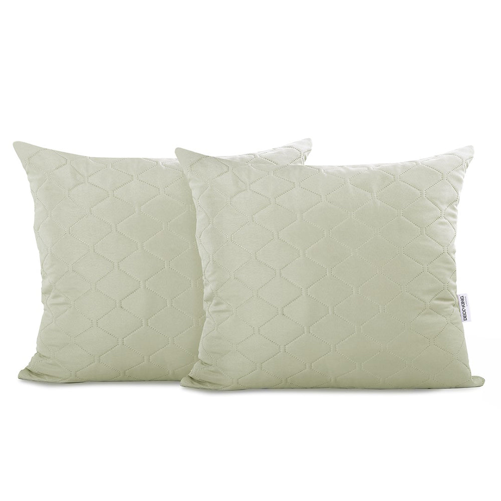 Set 2 huse perne decorative matlasate, Axel, 70 g/m2, Bej