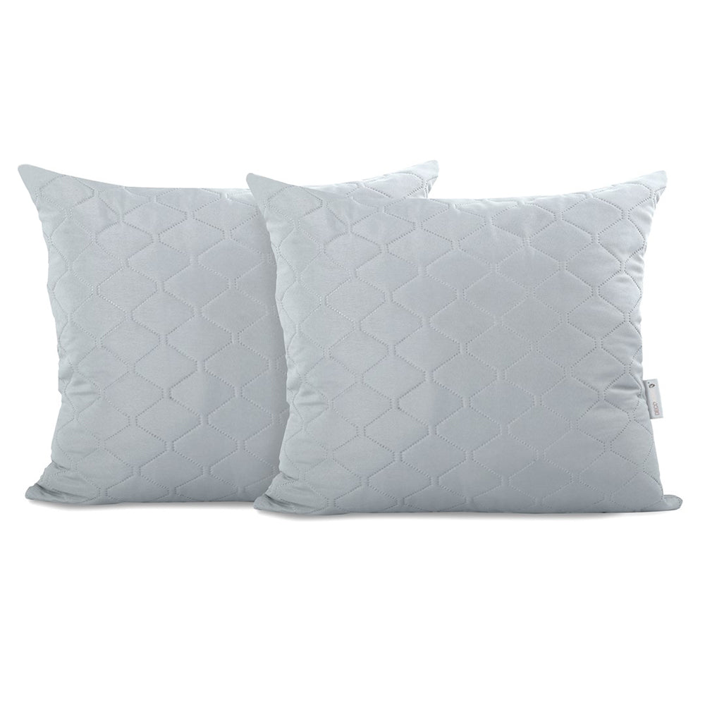 Set 2 huse perne decorative matlasate, Axel, 70 g/m2, Gri deschis