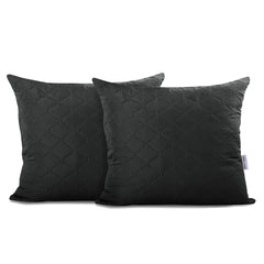 Set 2 huse perne decorative matlasate, Axel, 70 g/m2, Negru
