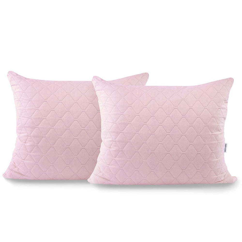 Set 2 huse perne decorative matlasate, Axel, 70 g/m2, Roz pudrat