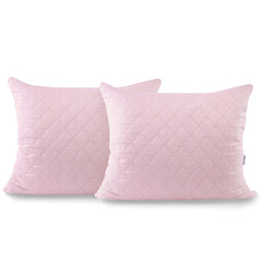 Set 2 huse perne decorative matlasate, Axel, 70 g/m2, Roz pudrat