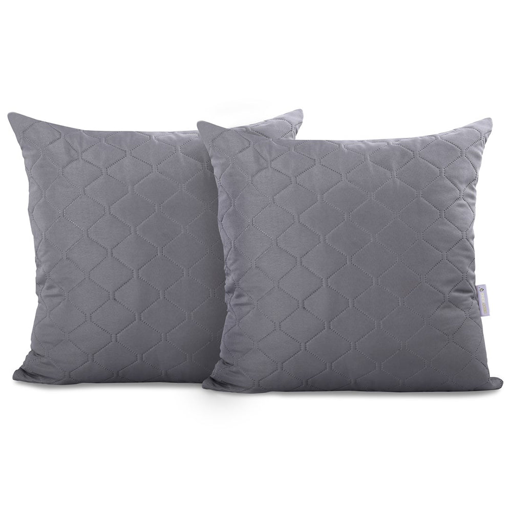 Set 2 huse perne decorative matlasate, Axel, 70 g/m2, Gri