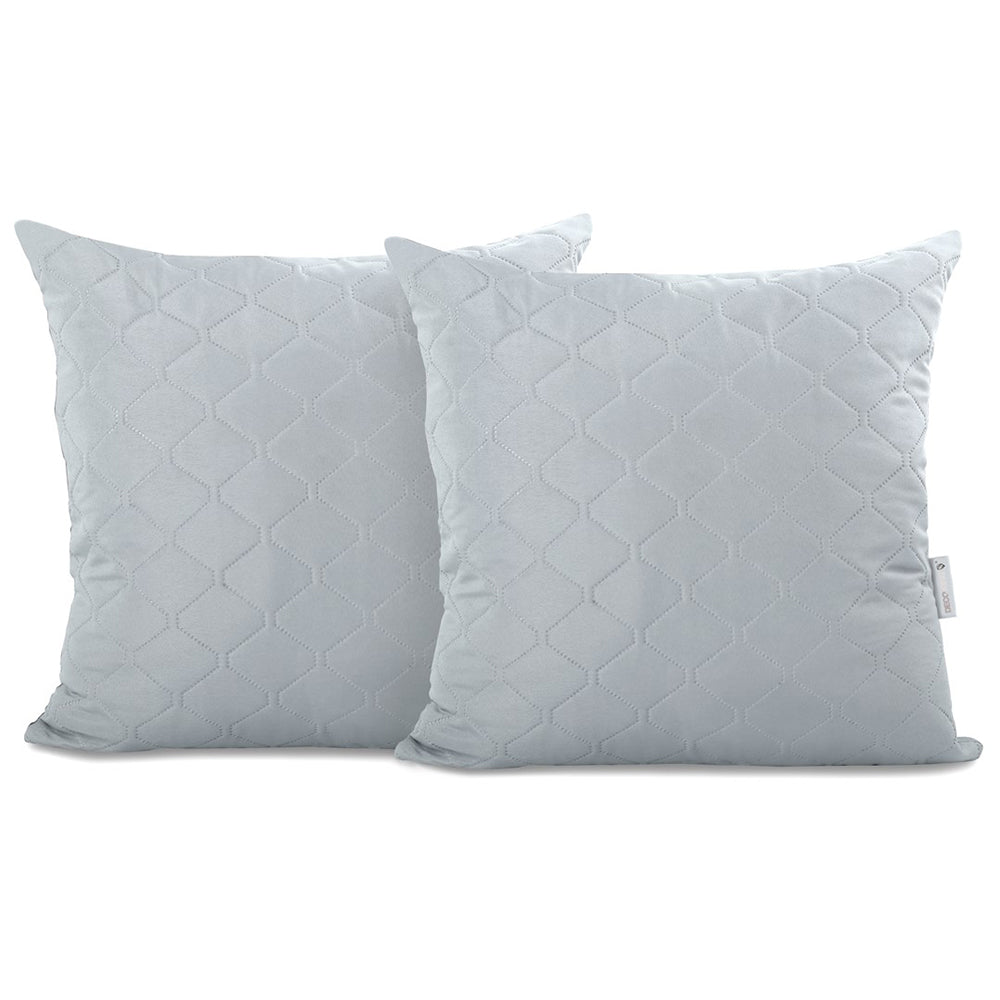Set 2 huse perne decorative matlasate, Axel, 70 g/m2, Gri deschis