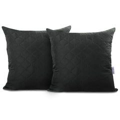 Set 2 huse perne decorative matlasate, Axel, 70 g/m2, Negru
