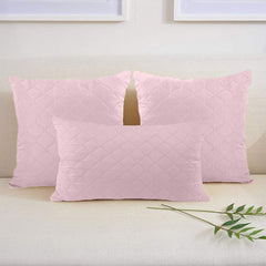 Set 2 huse perne decorative matlasate, Axel, 70 g/m2, Roz pudrat