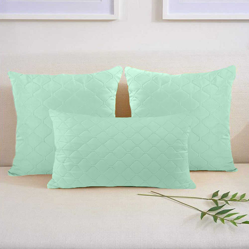 Set 2 huse perne decorative matlasate, Axel, 70 g/m2, Verde menta