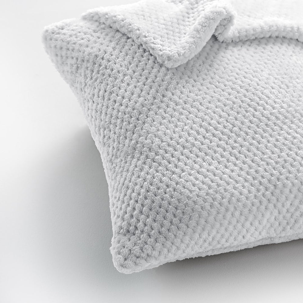 Set 2 huse pernute decorative cu fermoar, Henry, 240 g/m2, Alb