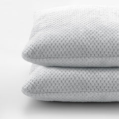 Set 2 huse pernute decorative cu fermoar, Henry, 240 g/m2, Alb