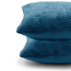 Set 2 huse pernute decorative cu fermoar, Henry, 240 g/m2, Albastru