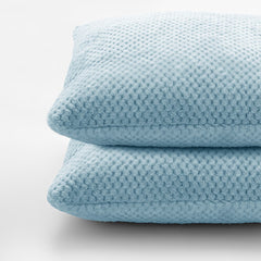 Set 2 huse pernute decorative cu fermoar, Henry, 240 g/m2, Baby blue