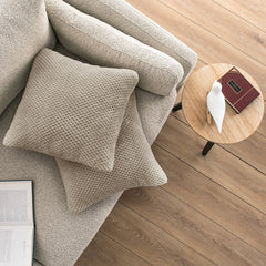 Set 2 huse pernute decorative cu fermoar, Henry, 240 g/m2, Cappuccino