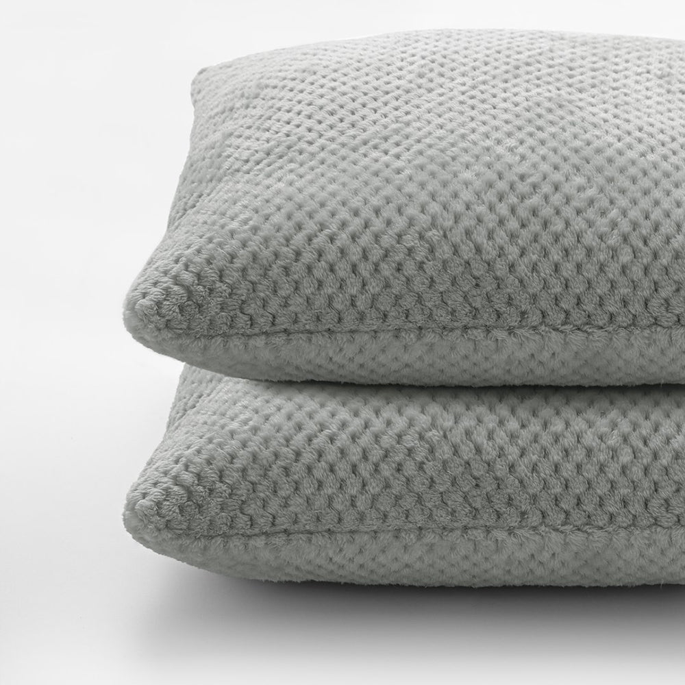 Set 2 huse pernute decorative cu fermoar, Henry, 240 g/m2, Gri