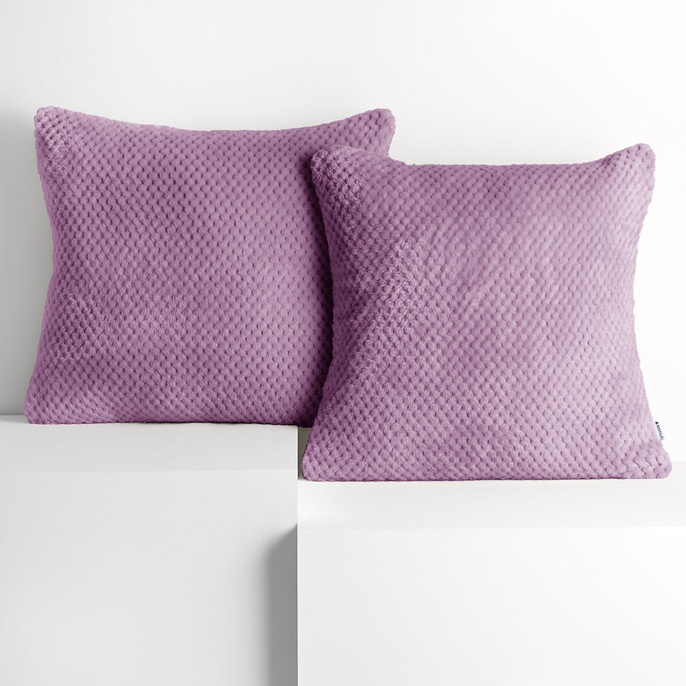 Set 2 huse pernute decorative cu fermoar, Henry, 240 g/m2, Lila