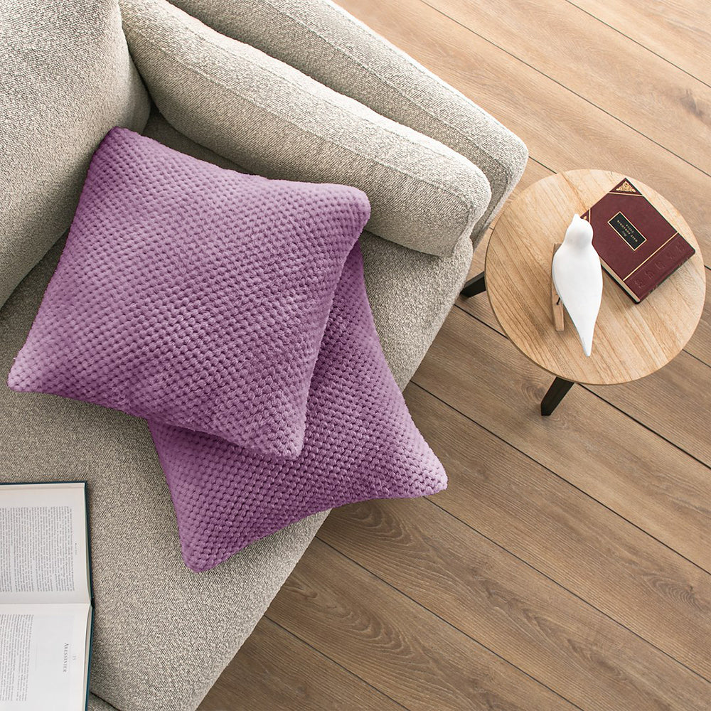 Set 2 huse pernute decorative cu fermoar, Henry, 240 g/m2, Lila