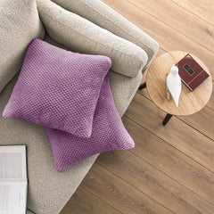 Set 2 huse pernute decorative cu fermoar, Henry, 240 g/m2, Lila