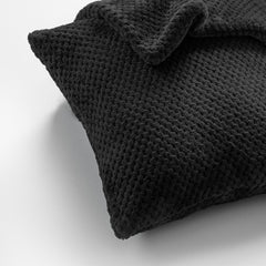 Set 2 huse pernute decorative cu fermoar, Henry, 240 g/m2, Negru
